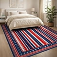 thumbnail image 3 of ODIKA Patriotic Striped Stars Festive Generic Door Independence Front Border Refined Foldable Easy Care for King Size Bedroom, Master Suite, Under Bed, 3 of 7