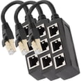 thumbnail image 2 of Adaptador LAN Conexión Eficiente NetDiverge 3Pzas Divisor RJ45 1-3 Hasta 100Mbps Interior Negro Plástico y Metal., 2 of 2