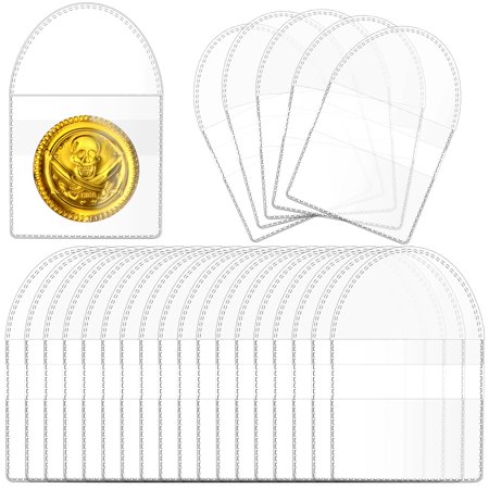 100Pcs Single Pocket Coin Flips, 2, 2.5 Inch Individual Clear PVC Coin Flips Sma