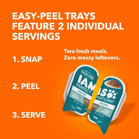 IAMS PERFECT PORTIONS CUTS IN GRAVY TUNA RECIPE INDOOR WET CAT FOOD, 2.6 OZ TWIN-PACK TRAY