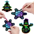 thumbnail image 2 of Árbol de Navidad con muñeco de nieve, papel para raspar, marcador de bricolaje, decoración creativa para niños, pintura para raspar de Halloween, 2 of 6