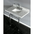 thumbnail image 3 of Kingston Brass Kvpb36mbsq Templeton 36" Wall Mounted Marble Lavatory Console - Carrara, 3 of 7