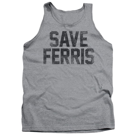 Ferris Bueller Save Ferris Adult Tank Top Athletic Heather