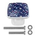 thumbnail image 1 of 4 Pieces Set Drawer Pulls Handle Square Wardrobe Cabinet Knobs with Stainless Steel Screws Furniture Kitchen Decor, 1 of 5