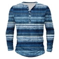 thumbnail image 2 of Mens Long Sleeve T Shirts Big and Tall Plus Size Trendy Stripe Printed Button V-Neck Pullover T-Shirts Tops Casual Loose Comfort Tshirts, 2 of 4