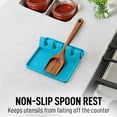 thumbnail image 2 of Zulay Kitchen Silicone Utensil Rest with Drip Pad for Multiple Utensils - BPA-Free, Heat-Resistant Spoon Rest & Spoon Holder for Stove Top - Kitchen Utensil Holder for Ladles & Tongs - Blue, 2 of 7