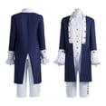 thumbnail image 1 of Conjunto de abrigo, camisa, pantalón y chaleco de manga larga para hombre, estilo cosplay, blusa de poliéster, 1 of 9