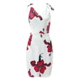 thumbnail image 5 of Minivestido HUOGUO para mujer, estampado sexy, cuello en V profundo, espaguetis, 5 of 5