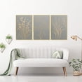 thumbnail image 5 of Gray Botanical Canvas Wall Art Poster Prints, Set of 3 Gold Aluminum Alloy Frame Hand Drawn Golden Line Grass and Flowers Art Prints Wall Hanging Decor for Every Occasion, 5 of 8