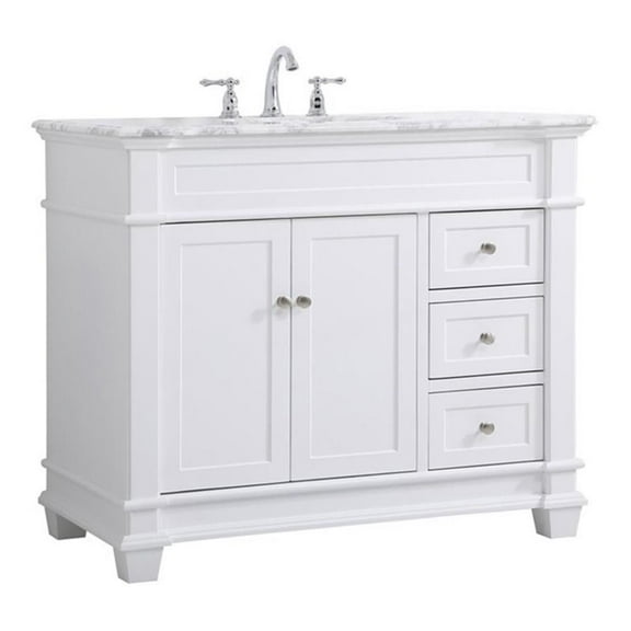 42 inch Single Bathroom Vanity set in White