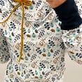thumbnail image 4 of Palato Women's Plus Size Tops,Women Sexy Crop Floral Stripe Printed Splicing Workout Outwears Long Sleeve V-Neck Hoodies Sweatershirt Casual Fall Blouse Tops, 4 of 5