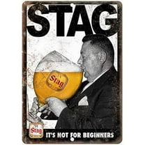 Vintage Metal Tin,Wisesign Stag Beer Not for Beginners Retro Ad Retro Metal Tin Signs Beer 8X12 Inches, Plaque Poster for Bar Pub Beer Home Wall Decor Art,tin sign
