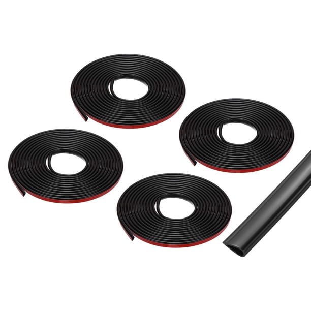 4Pcs 19.6 ft Sellado de Climas, Cinta de Sellado de Puerta Autoadhesiva de Silicona, Sellado contra Fuego para Marcos de Puertas Exteriores, Ventanas, Brechas de Vidrio de Ducha, Negro