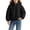 Black, variant on Winter Jacket Toddler Fleece Cuffed Sleeve Cozy Hoodie Pull On Solid Casual Coat with Pocket