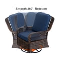 thumbnail image 5 of Sophia & William Outdoor 3pcs Rattan Swivel Rocking Chairs Patio Conversation Bistro Set, Blue, 5 of 9