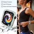 thumbnail image 2 of 8 Pack Bling Case for Apple Watch 44mm SE Series 6/ 5/ 4, Hard PC Cover [No Screen Protector] Double Row Crystal Diamond Bumper Rhinestone Frame All-Around Protective iWatch Accessories, 2 of 5