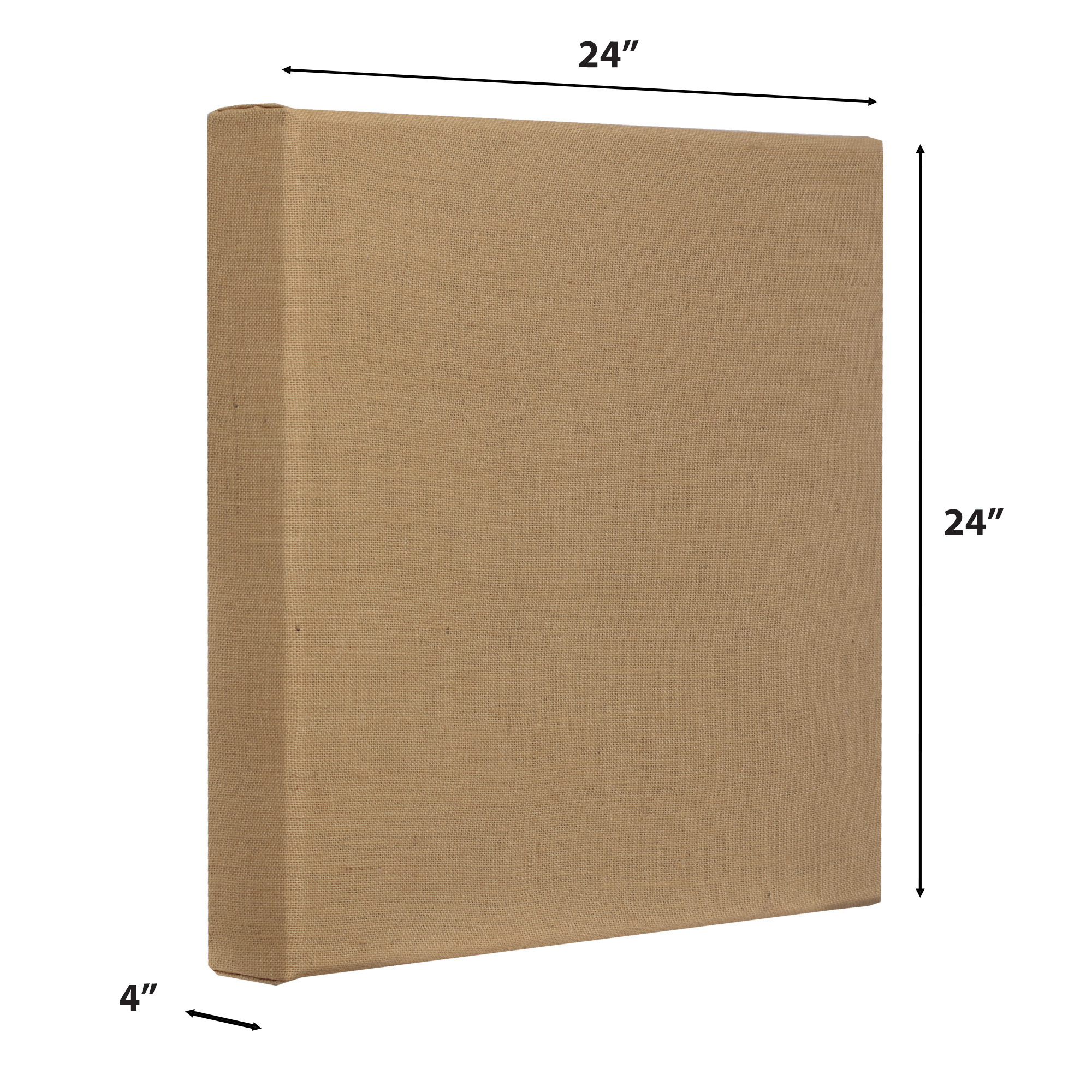 ATS Acoustics Sound Absorbing Acoustic Panel 24" x 24" x 4" Beveled Edge (Natural)