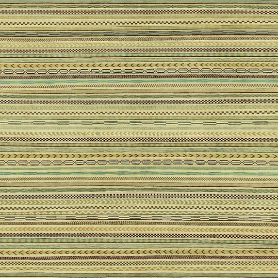 Ahgly Company Machine Washable Indoor Square Abstract Chrome Gold Yellow Area Rugs, 7' Square