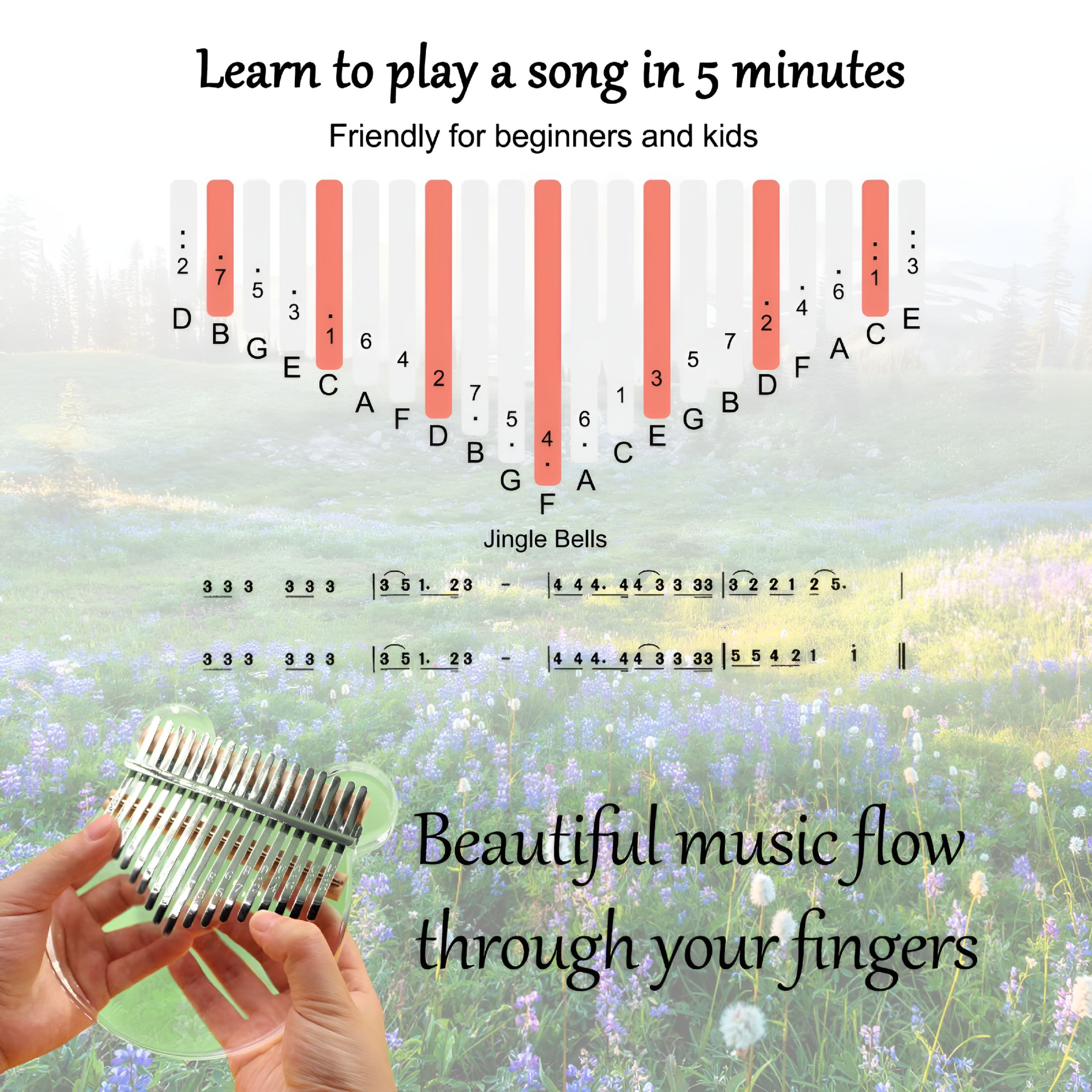 QAYOZ Thumb Piano 17 Keys Mbira Finger Piano Musical Instruments Birthday Gift for Kids, Adults, Beginners, Professionals, Crystal