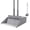 Gray, variant on Broom and Dustpan Set,Teeth Clean Hair Long Adjustable Handle Broom Dustpan Combo for Home Kitchen Office,White