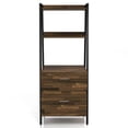 thumbnail image 4 of Frost 2-Drawer and 2-Shelf Wood File Cabinet, Light Hickory, 4 of 9
