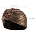 thumbnail image 3 of 1 turbante con volantes dorados y delicado estampado., 3 of 5