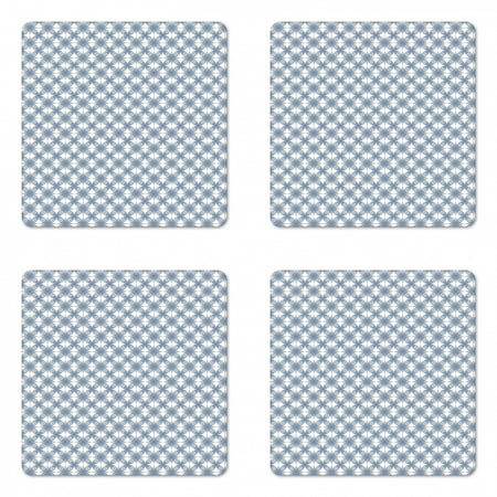 

Geometric Coaster Set of 4 Entwined Complex Circular Shapes Optical Abstract Modern Style Pattern Square Hardboard Gloss Coasters Standard Size Slate Blue Blue White by Ambesonne