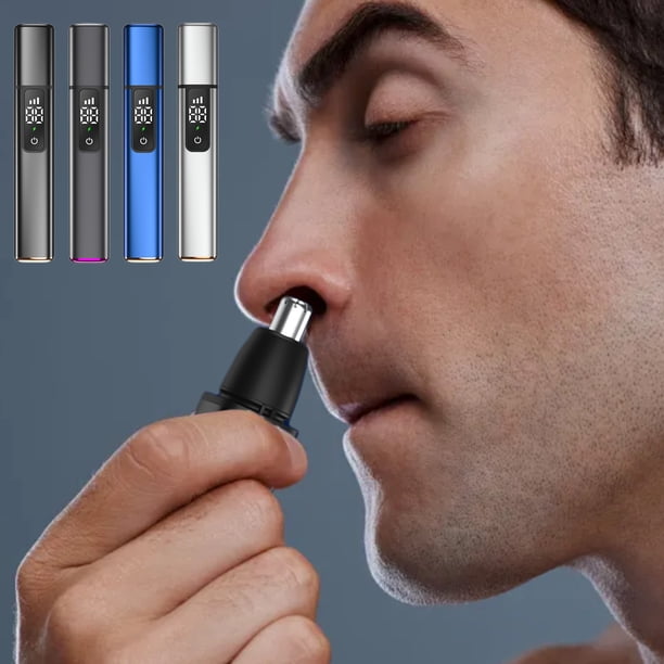 Xihbxyly Recortador de Vello Nasal, Diseño Lavable, Pantalla Digital, Seguro y Sin Dolor, Multifuncional, Compacto y Portátil, Cuidado Facial para Hombres y Mujeres, Tamaño 13,2 X 2,5 X 2,5 Cm.