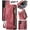 Red, variant on Zipper Folio Leather Case Compatible with Samsung Galaxy S23+Plus,Case Wallet with Card Holder Strap Wristlet Detachable Magnetic Protective Back Case for Galaxy S23+ Plus