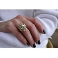thumbnail image 5 of HeartsAndYou 1.2ct Oval Cut Moissanite Engagement Ring for Women 18k Yellow Gold Over Silver Floral Solitaire, 5 of 7