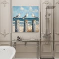 thumbnail image 4 of Wall Art Prints, Beach Seagull Framed Canvas Prints for Bedroom Living Room Bathroom Office, Summer Ocean Birds Blue Oil Painting Gallery Wrap Wall Art Poster for Gifts Home Decor 8"x8", 4 of 9