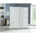 thumbnail image 3 of Roundhill Furniture Quarterfoil infused Diamond 4-Panel Room Divider in Silver, 3 of 4