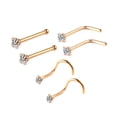 thumbnail image 2 of 2x6 Anillos De Nariz Con Sacacorchos De Acero Inoxidable Para Hombres Y Mujeres, Cumpleaños, Dorado, 2 of 8