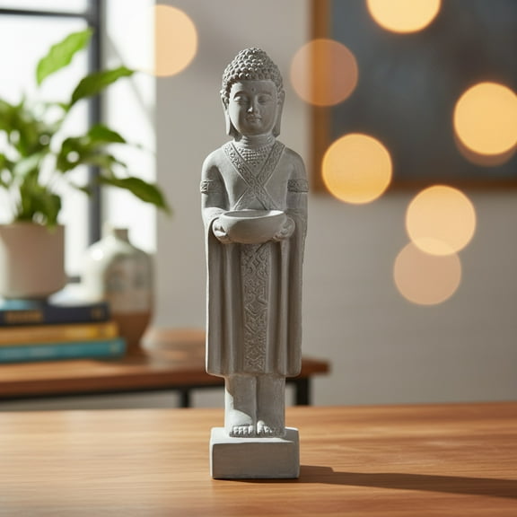 Eterna Terracotta Standing Buddha Figurine with Ushnisha