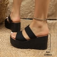 thumbnail image 6 of DeHolifer Womens Sandals Plus Size Wedge Comfortable Open Toe Slip On Flat Slides Casual Summer Sandals, 6 of 8