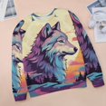 thumbnail image 6 of Colorful Lone Wolf Mom Sweatshirt For Women Long Sleeve Pullover, 6 of 7