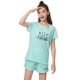 thumbnail image 6 of Beezizac Summer Pajamas For Girls – Green Stripe & Glittering PJS Pal Cute Jammies Set Big Kids Size 5T, 6 of 7