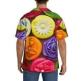 thumbnail image 5 of JUNZAN Mens Casual Button Down Shirts Short Sleeve Brightly Colored Cupcakes Print Shirt-Small, 5 of 7