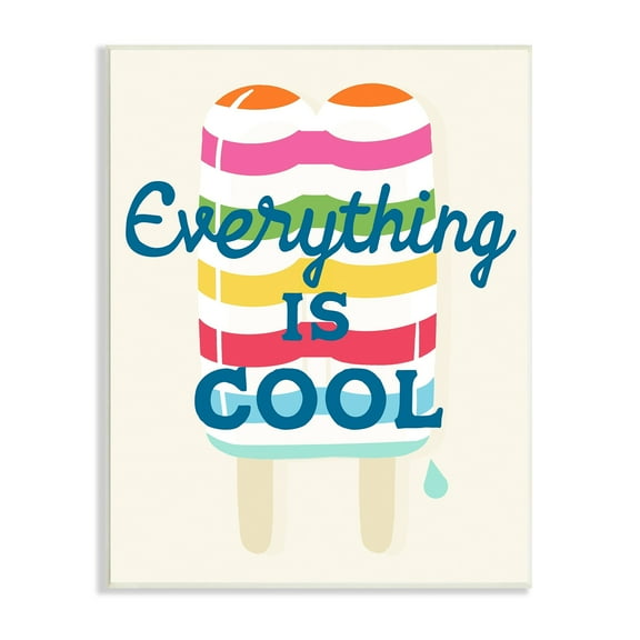 Stupell Industries Everything Is Cool Summer Striped Ice Pop Snack Graphic Art Unframed Art Print Wall Art, Design by Daphne Polselli