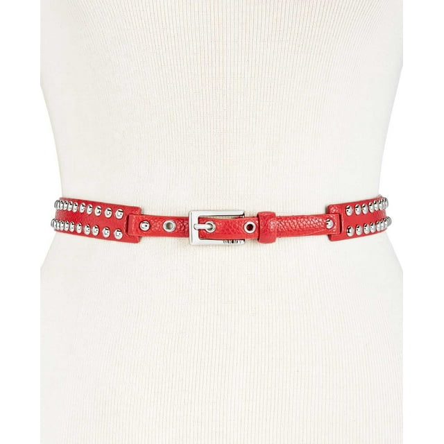 DKNY Ceinture Cloutée en Dôme pour Femmes, Rouge, Moyen