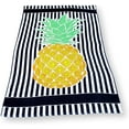 thumbnail image 3 of 101 BEACH Summer Trendy Printed Large Beach Pool Towel - Personalization Available Cabana Pineapple, 3 of 4