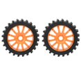 thumbnail image 2 of Upgrade Wheel Rim Hub Tires Rubber Tyres for 1/8 RC Car Remote Control Truck (Orange), 2 of 8