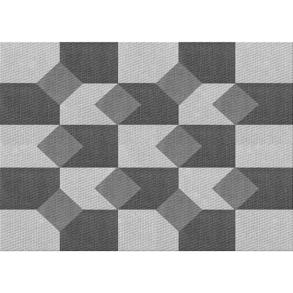 Ahgly Company Indoor Rectangle Patterned Silver Gray Area Rugs, 4' x 6'