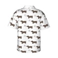 thumbnail image 3 of Balery Dachshund Dog Puppy Print Men's Hawaiian Shirts Short Sleeve Beach Shirt Relaxed Fit Vacation Button Down Shirts-Large, 3 of 9