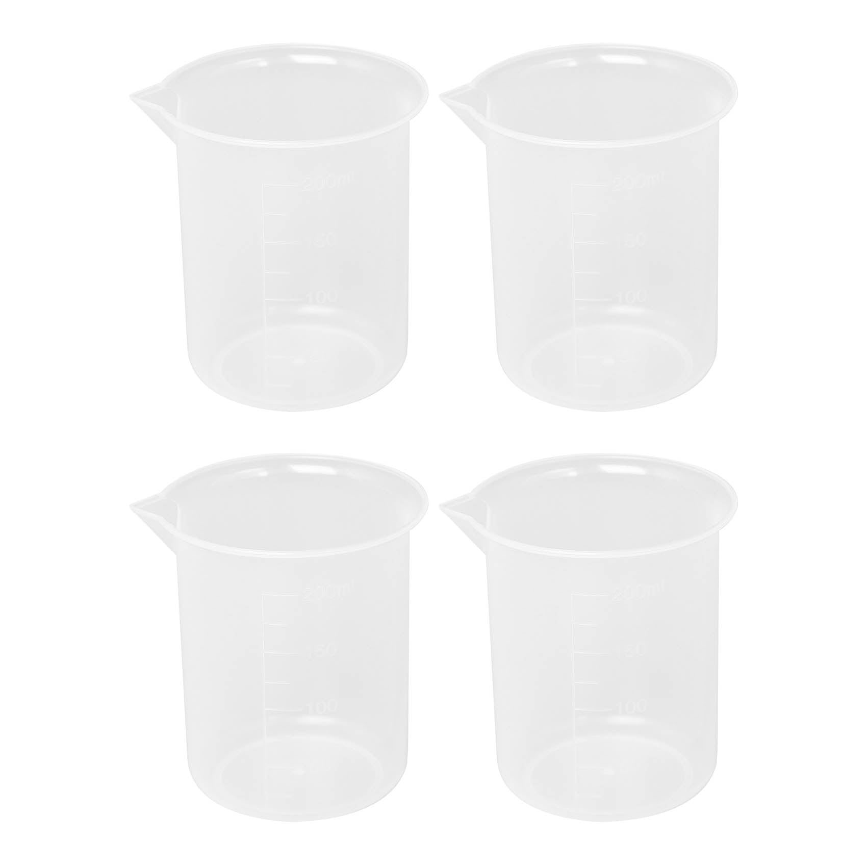 Kitchen Lab Graduated Beaker Clear Plastic Measuring Cup Thicken with Cap Measuring Jug 200ML