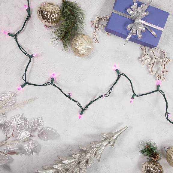 Northlight LED Mini Christmas Lights - Pink - 33' Green Wire - 100ct