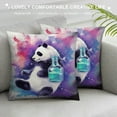 thumbnail image 3 of HENGT  Throw Pillow Covers Galaxy Watercolor Panda Decorative Square Throw Pillow Cases Soft Solid Cushion Cover for Sofa Couch Bedroom Car, 3 of 5