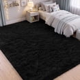 thumbnail image 2 of Nefoso Shag Area Rug, 5ft x 7ft Soft Fluffy Area Rugs for Living Room Bedroom Modern Decor Carpet, Black, 2 of 11