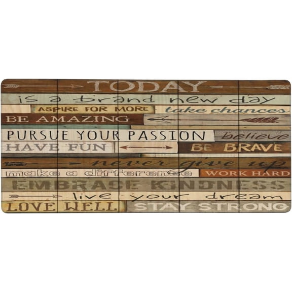 35.5 x 16 inch Extra Large Today is a Day Inspirational Quotes Gaming Mouse Pad with Stitched Edge Vintage Wood Wall Art Rubber Mousepad Office Supplies, Laptop & Computer Accessories