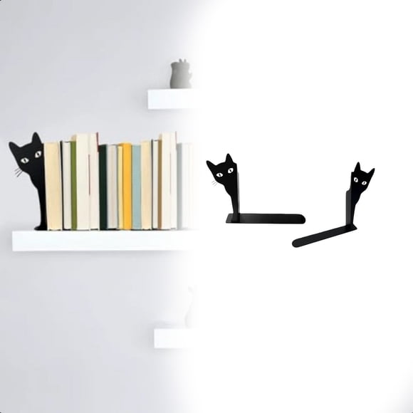 Cute Bookends For Shelves – Decorative Animal Shaped Book Ends Heavy Duty Metal Book Holders For Home Bedroom Living Room Library Ideal For Organizing Books Laundry Folding Dish Rack Kitchen Sponge